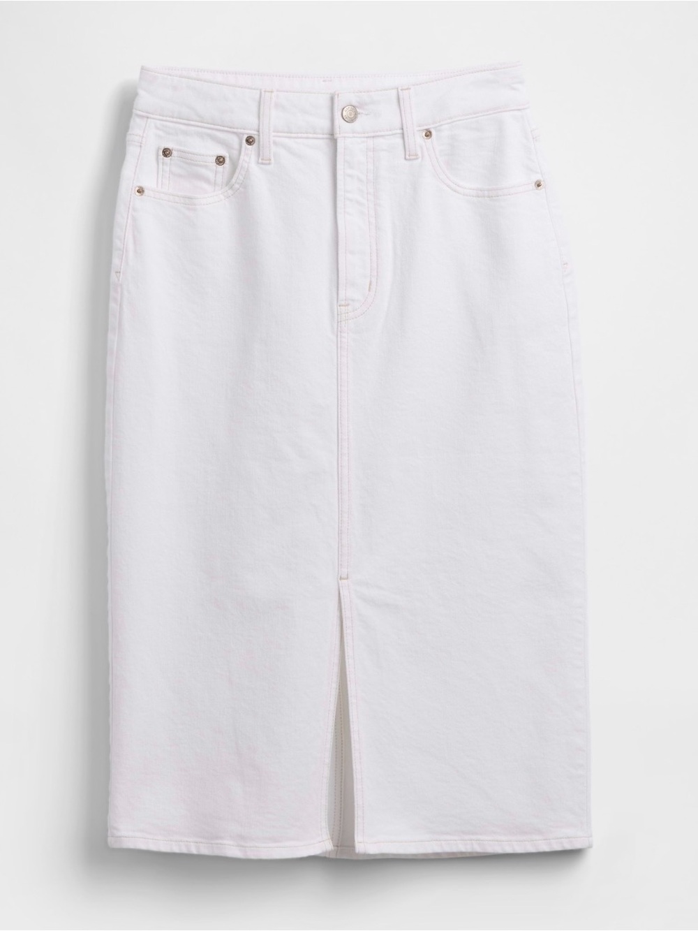 GAP White Denim Pencil Skirt with Front Slit